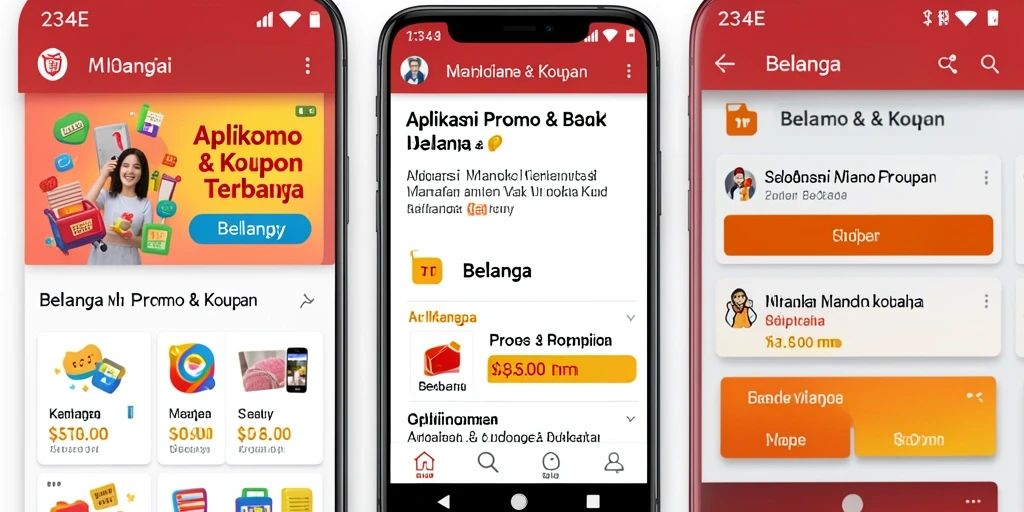 Tampilan antarmuka utama aplikasi Promo & Kupon 234E yang menarik.