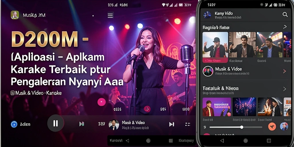 Antarmuka D200M yang menarik dan mudah digunakan untuk karaoke.