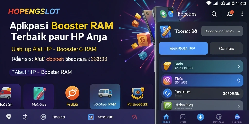 Antarmuka pengguna HOPENGSLOT dengan fitur Booster RAM yang intuitif.