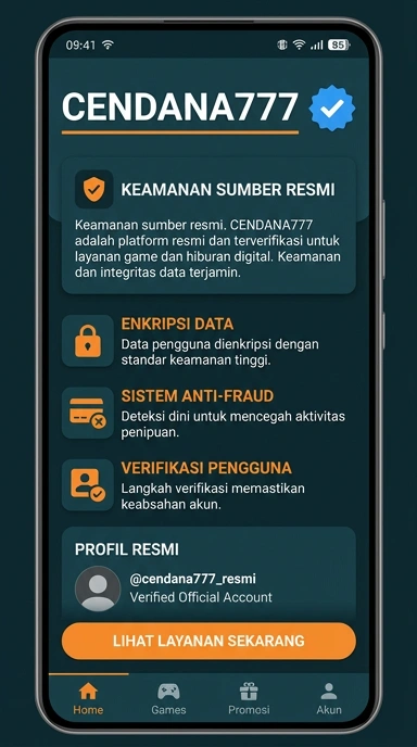 Tampilan kanal resmi cendana777